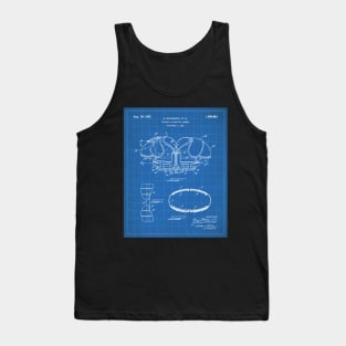 Football Pads Patent - Football Player Team Coach Art - Blueprint Tank Top